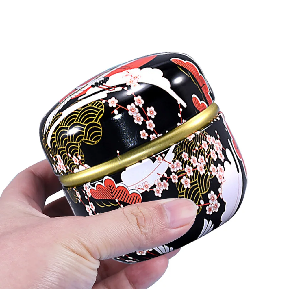 Mini Tea Storage Tin Container Tea Coffee Tins Flowers Pattern Food Storage Box For Herb Candy Chocolate Sugar Spices Candle