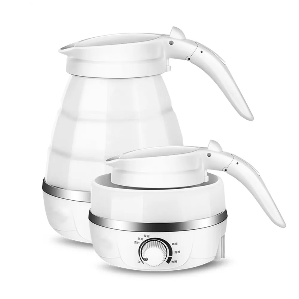 100V-220V Kettle Foldable Electric Kettle 0.6L Mini Portable Travel Camping Kettle Water Boiler Adjustable Voltage Kitchen Home