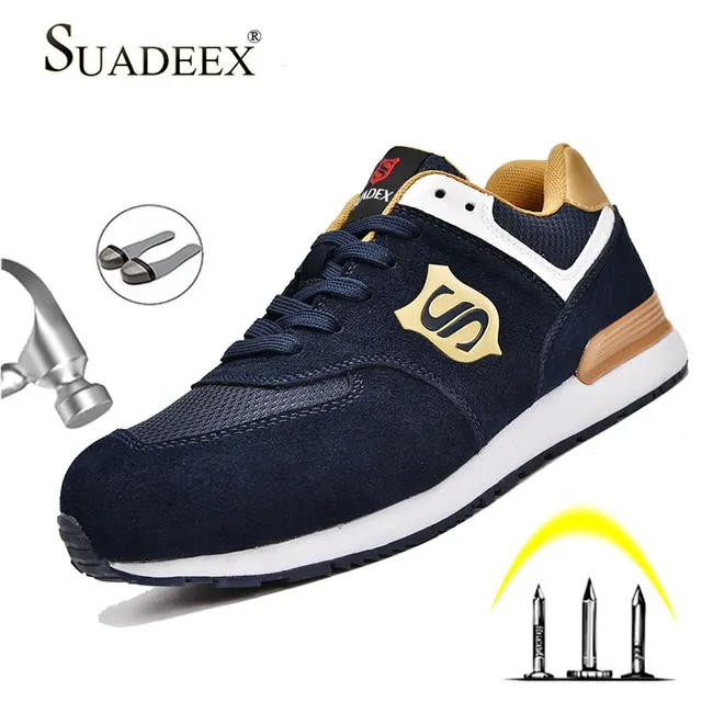 US $28.79 SUADEEX Indestructible Shoes Work Sneakers Breathable Safety Shoes Men And Women Steel Toe Air Safe