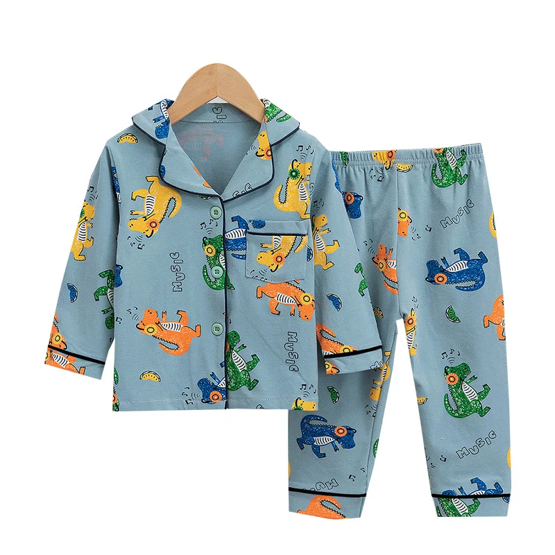 SAILEROAD Children Cartoon Dinosaur Pajamas For Girls Kids Animal Printed Pyjamas Girls Pajamas Child Home Wear Boys Sleepwear custom pajama sets	