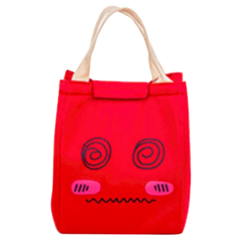 Cartoon Portable Large-capacity Expression Ice Pack Waterproof Lunch Bag Food Picnic Lunch Bags Warm Cooler Keeper