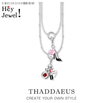 

Charm Necklace Beauty Junkie & Heel,2020 Spring Brand Fashion Jewelry Europe 925 Sterling Silver Bijoux Gift For Women Girls