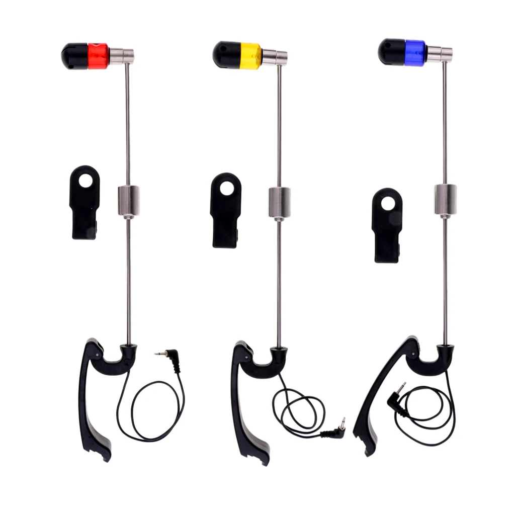 Adjustable Fishing Bite Alarm Hanger Swinger LED Illuminated Indicator Strike Alert