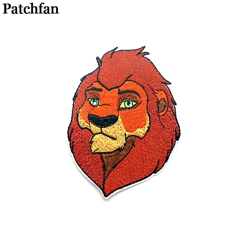 Patchfan лев Король мультфильм железа на заплатках одежда вышивка аксессуары для лоскутного шитья индивидуальные нашивки A2312