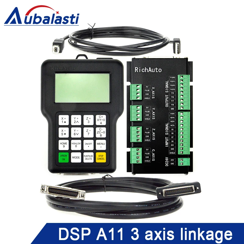 CNC Управление RichAuto DSP A11 A11S A11E 3 оси USB Пульт дистанционного управления для