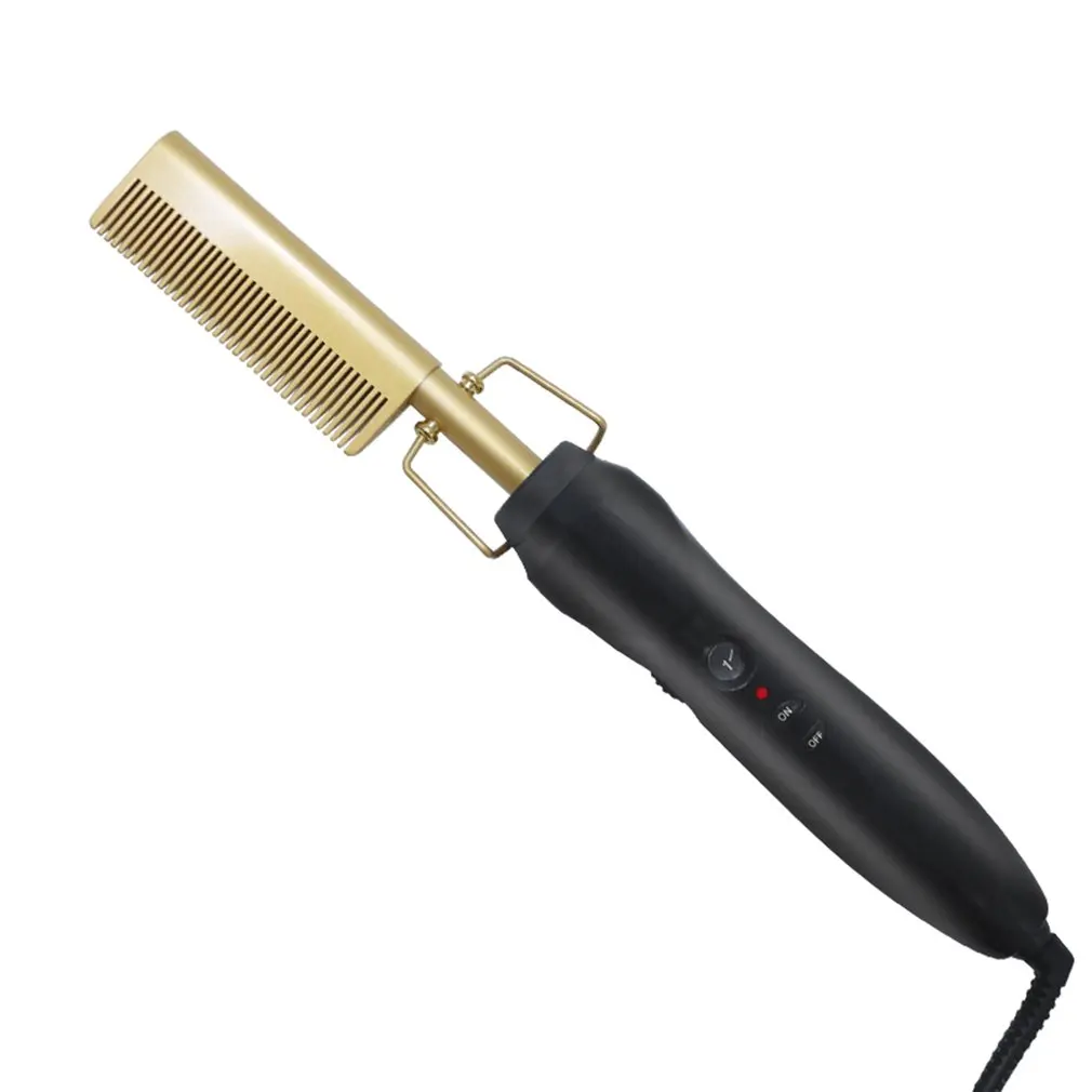 

Multifunctional Gold Hair Comb Fast Smoothing Electric Hair Straightener Brush Ceramic Heating Temperature