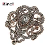 Kinel Vintage Women Turkish Flower Brooch Pin Gray Crystal Jewelry Rhinestone Brooches Arabia Paisley Pattern Lapel Corsage ► Photo 1/6