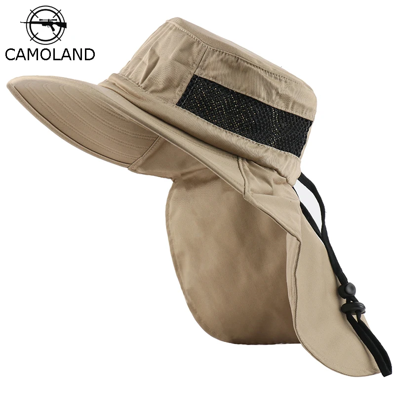 men's fishing hat with neck flap
