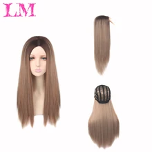 LM 2" 22" синтетический парик для косплея устойчивый черный фиолетовый зеленый цвета часть тепла волна блонд парик Омбре синтетический парик