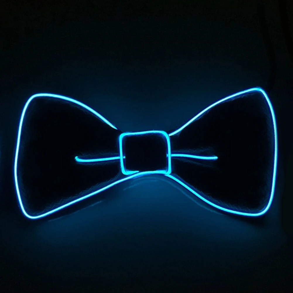 Men Women LED Wire Necktie Bowtie Luminous Flashing Lights Up Bow Tie For Club Party Wedding Christmas Luminous Bow Tie/Necktie