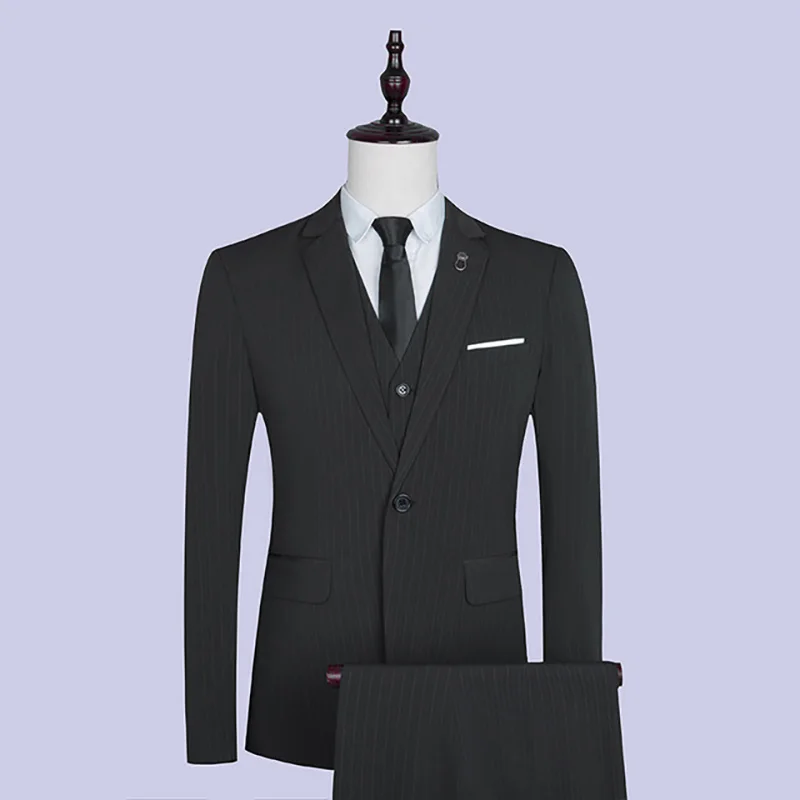 3Pcs Suit Slim Fit Male Jacket Blazer+Pants+Vest Single Breasted Formal Smart Casual Fashion Winter Autumn Blazer Pants Suits 3Pcs Suit Slim Fit Male Jacket Blazer+Pants+Vest Single Breasted Formal Smart Casual Fashion Winter Autumn Blazer Pants Suits