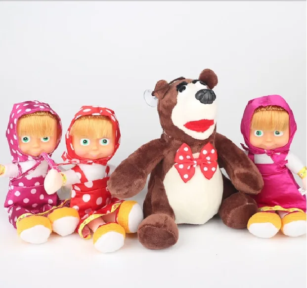 Новые 22-27 см Популярные русские Маши Маса и медведь плюшевые игрушки PP Хлопок для детей на день рождения рождественские подарки