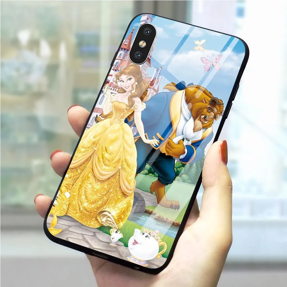 

Beauty The Beast Rose Phone Cover for iPhone XR Case Xs Max X 5 5S SE 6 6S 7 8 Plus Tempered Glass 11 pro