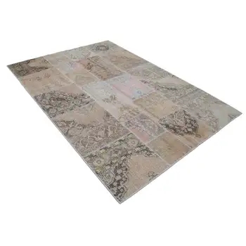 

171x237 Cm Beige Handmade Patchwork Rug-6x8 Ft