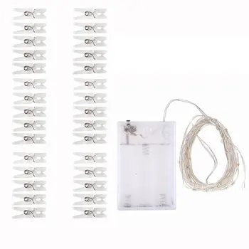 

30 led Copper Wire Detachable Creative Photo Clip String Lights USB Christmas Stars Decoration String Lights
