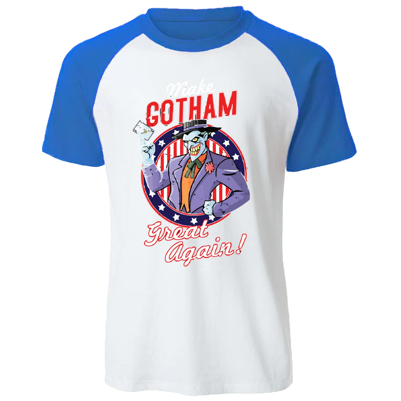 Футболка Make Gotham Great Again Мужская лето Одежда с принтом в виде надписи хлопок реглан