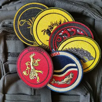 

Punk Rock Dragons Embroidery Sewing Machine DIY Military Patches For Clothing Sticker Jackets Badges Parches Bordados