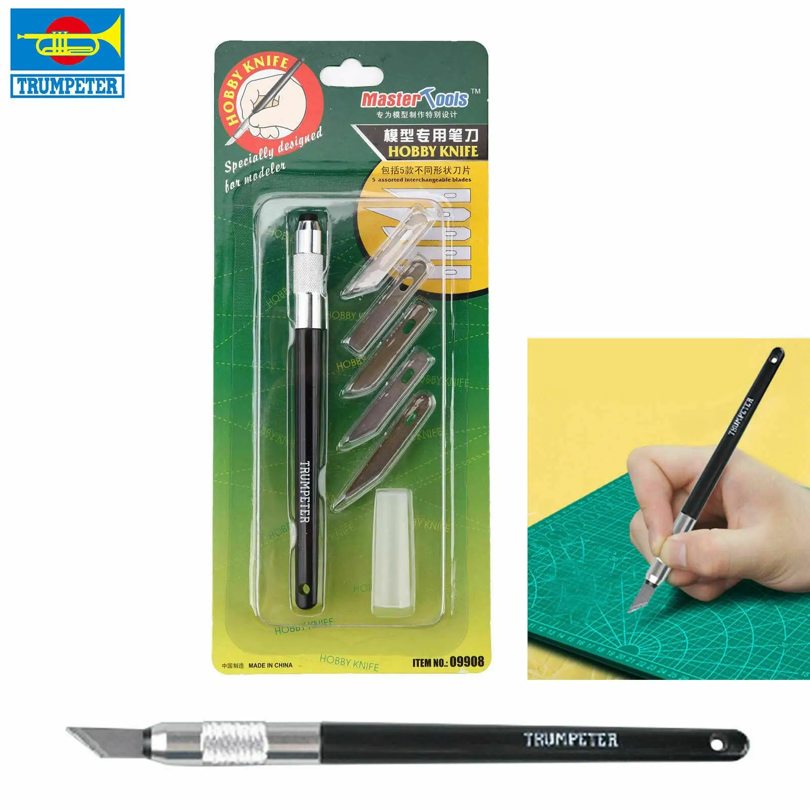 Trombettista 09908 Master Tools Hobby Knife Kit Cutter Assembly Model Tool(5 Blade)