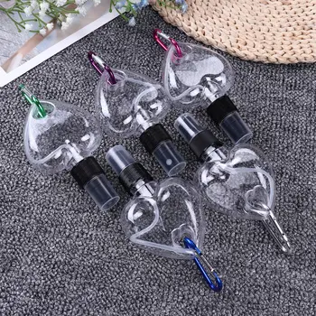 

5 Set Clear Keychain Spray Bottles Flip Cap Containers for Toiletry Shampoo Lotion Soap Portable Leak proof Travel Bottles