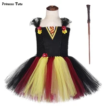 Harris Wizard/платье-пачка для девочек с волшебной палочкой, нарядное детское платье на день рождения, карнавальный костюм для детей, косплей на Рождество и Хэллоуин