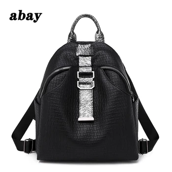 

828 new 2019 ladies leather backpack ladies shoulder bag ladies large capacity travel backpack retro school backpack girls