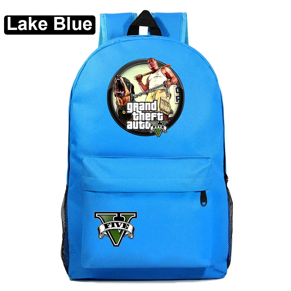 Модная популярная игра GTA5 Grand Theft Auto V мальчик девочка книжный школьный рюкзак женская сумка пакет школьная сумка для подростков мужской студенческий рюкзак - Цвет: 05