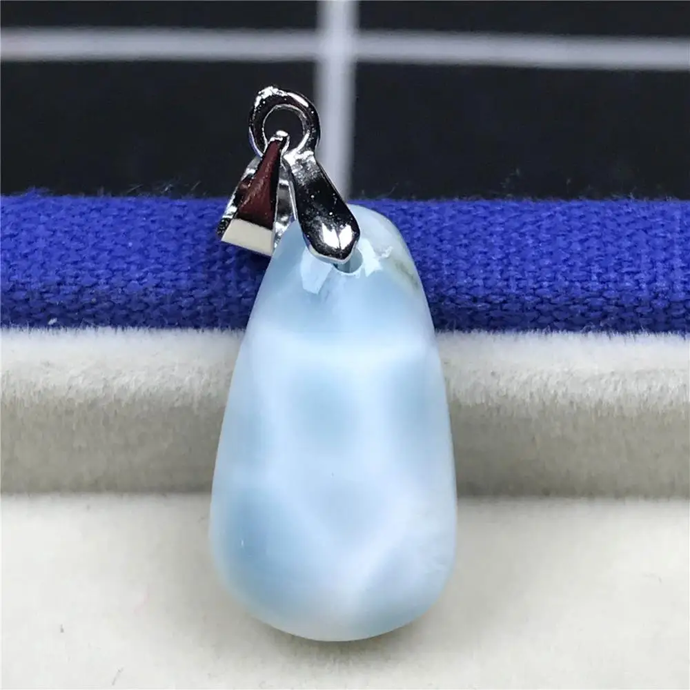 Женский кулон Larimar из натурального синего бисера 19x11x7 мм Модный прозрачного камня