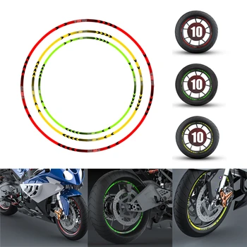 

Motorcycle Colorful Wheel Decals Reflective Tape Bike Car Sticker Green Red Yellow General Motor Wheel Rim Stripe Accessories