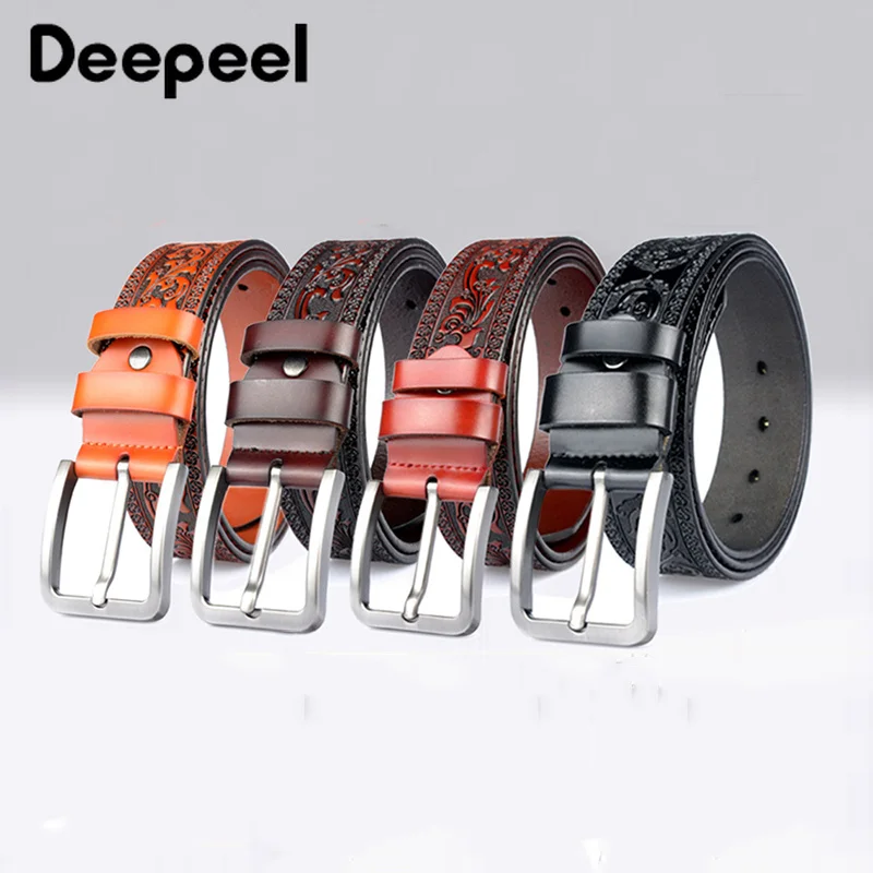 Deepeel 3 8*105 125 см мужской кожаный ремень модная Роскошная натуральная кожа ремни DIY