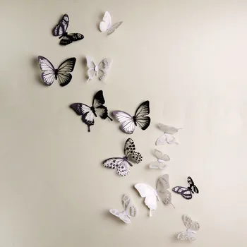 

18pcs Glowing 3d Butterfly Sticker Home Decoration Pvc Art Wall Decal Mural In Home Papillon Pegatinas De Pared Wandaufkleber