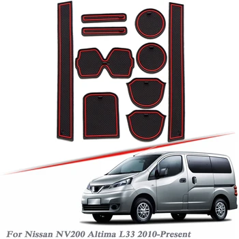 

15pcs Car Styling Gate slot pad For Nissan NV200 Altima L33 2010-Present Silica Door Groove Mat interior Non-slip dust Accessory