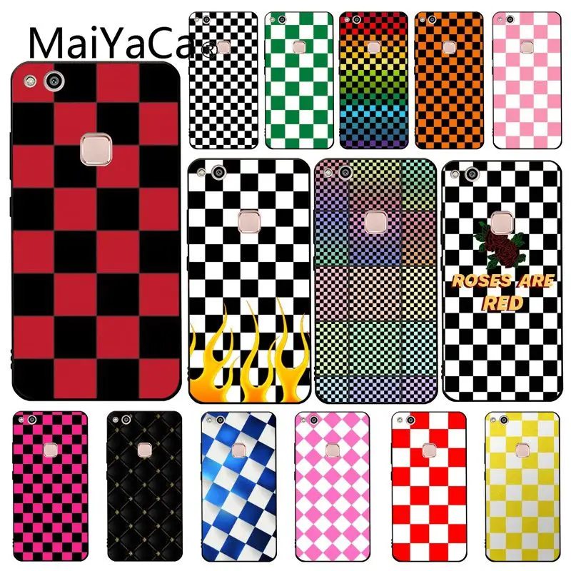 Maiyaca Checkerboard Checkered Phone Case For Huawei Y9 Y7 Y6 II Y5 Prime 2018 2019 | Мобильные телефоны и аксессуары