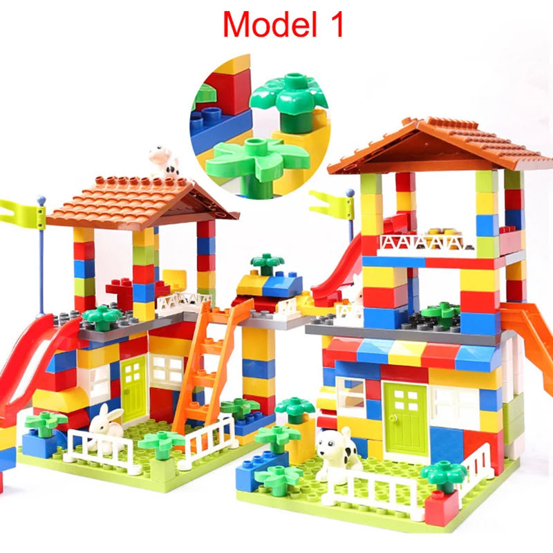 Kaufen Diy Bunte Grosse Partikel Baustein Legoingly Duploed Haus