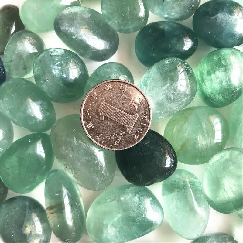 100g 10-30mm Natural Tumbled Polished Green Fluorite Stones Natural Crystals Gemstone Healing Natural Stones and Minerals