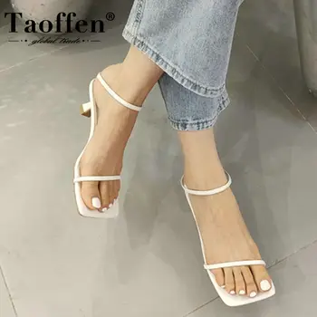 

Taoffen New Arrival Shoes Sandals Thick Heel Shoes Fashion Outdoor Slip On Outdoor Shoes Ladies Footwear Size 35-39