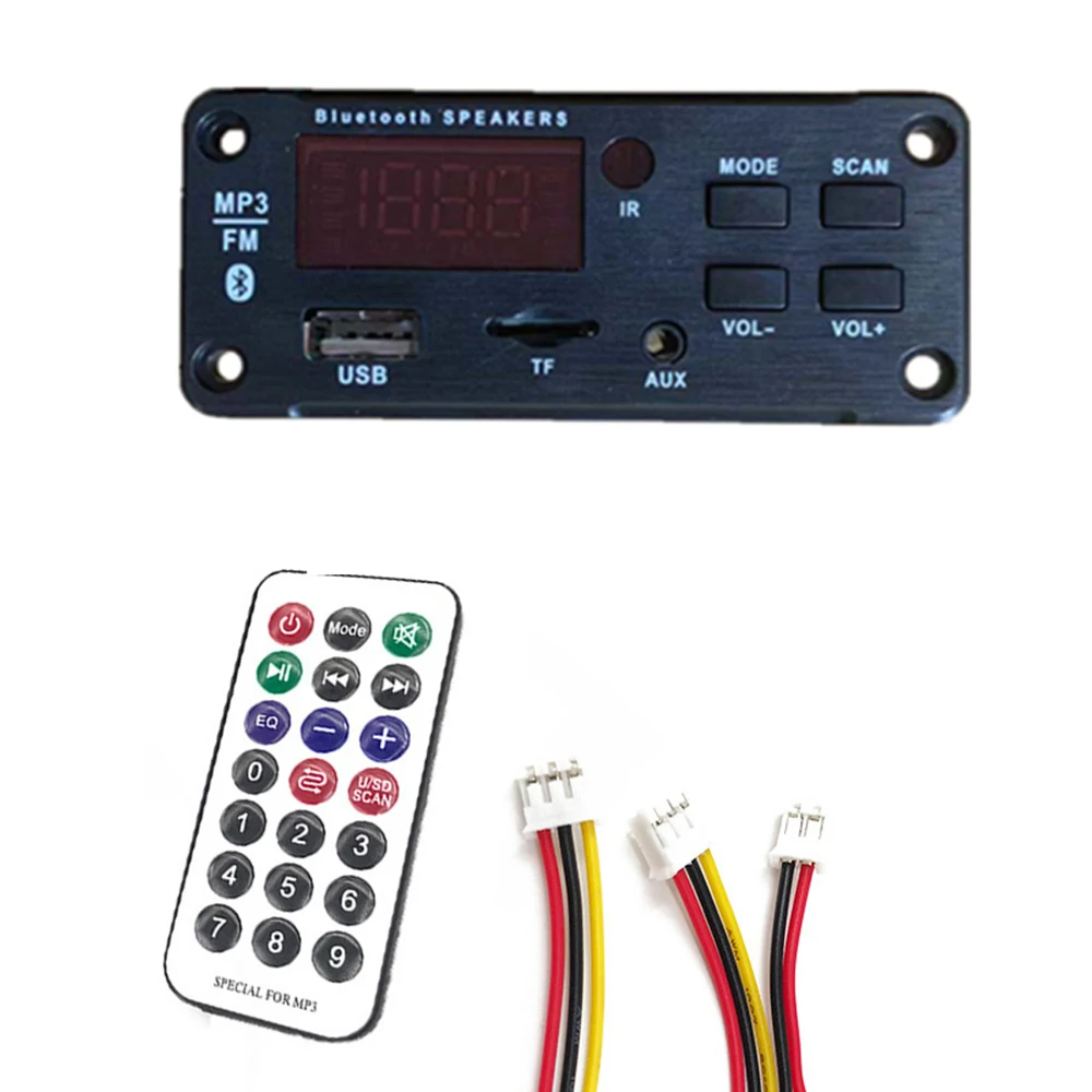 Автомобильный MP3 комплект 12 В/5 В FM декодер плата модуль USB Bluetooth свободные руки с