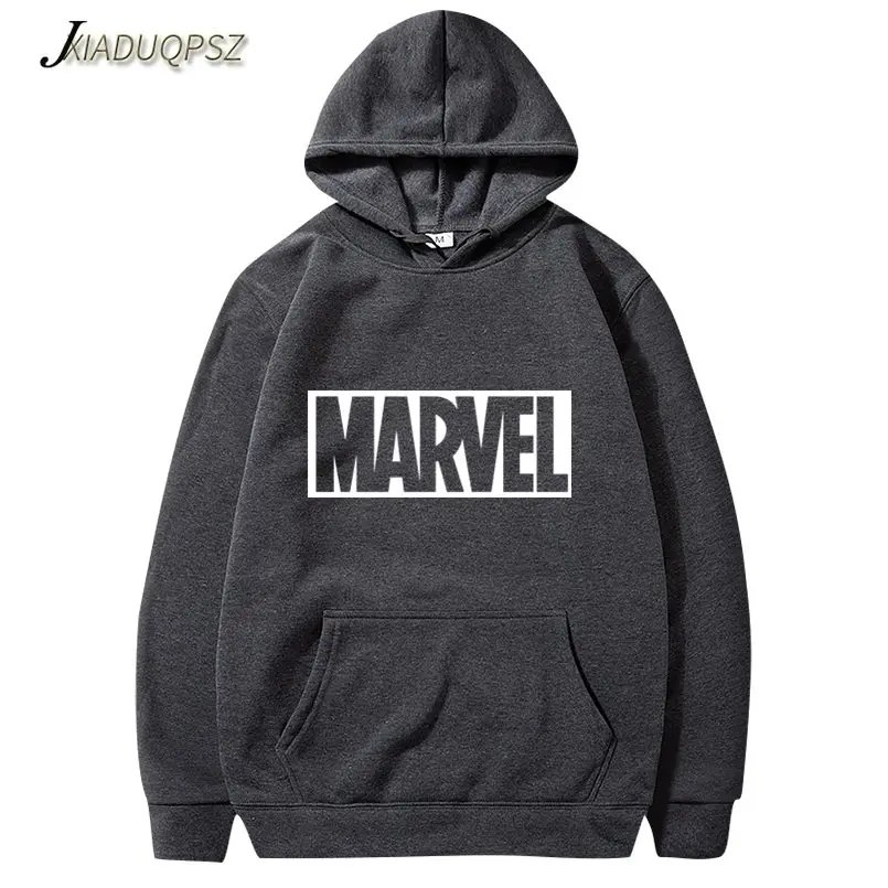 Новые брендовые кофты с капюшоном "marvel" мужские высококачественные повседневные мужские толстовки с длинными рукавами с принтом marvel спортивные костюмы с капюшоном для мужчин - Цвет: WM12 Dark grey