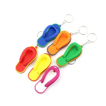 

FREE SHIPPING BY DHL 100pcs/lot New Hot PVC Flip-Flops Keychains Plastic Flip Flops Keyrings for Promotion Gifts