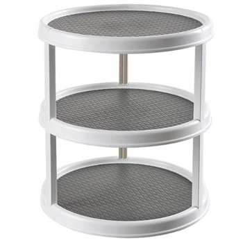 

Desktop Rack Kitchen Cabinet Rotating Multi-Layer Storage Rack Multifunctional Computer Desk Finishing Rack,Non-Skid 3-Tier Pant