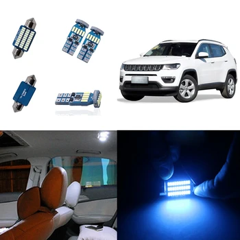 

10pcs Ice Blue White Canbus T10 W5W Festoon LED Lamp Car Bulbs Interior Map Dome Plate Light Kit For Jeep Compass 2007-2017