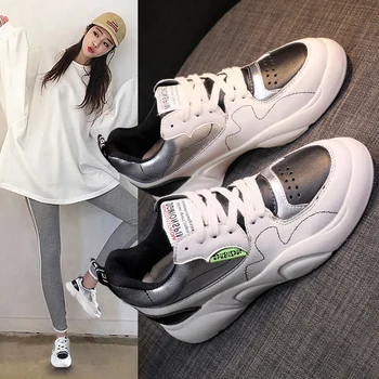 

2020 spring new women's shoes new ins net red lace casual wild sports shoes fashion color matching flat shoes