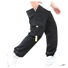 KLV брюки мужские новые модные мужские брюки с боковыми карманами с принтом комбинезоны модные большие удобные брюки карго