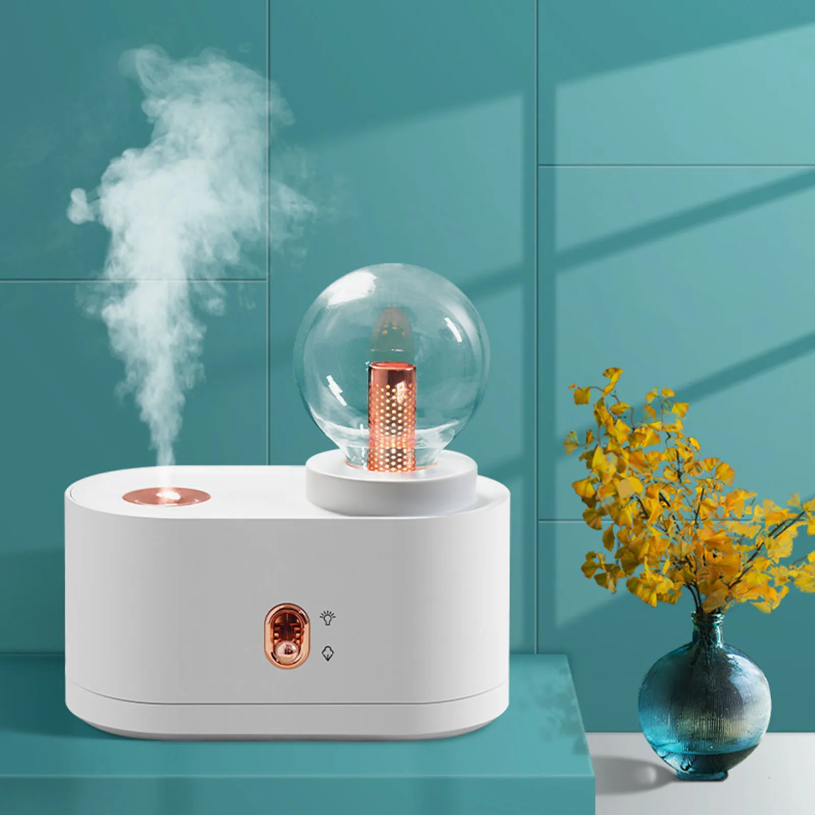 

Humidifier Mini Small Household Atomizer Mist Diffuser LED Nano-tech White Dual Nozzle Diffuser Water Replenishment Instrument