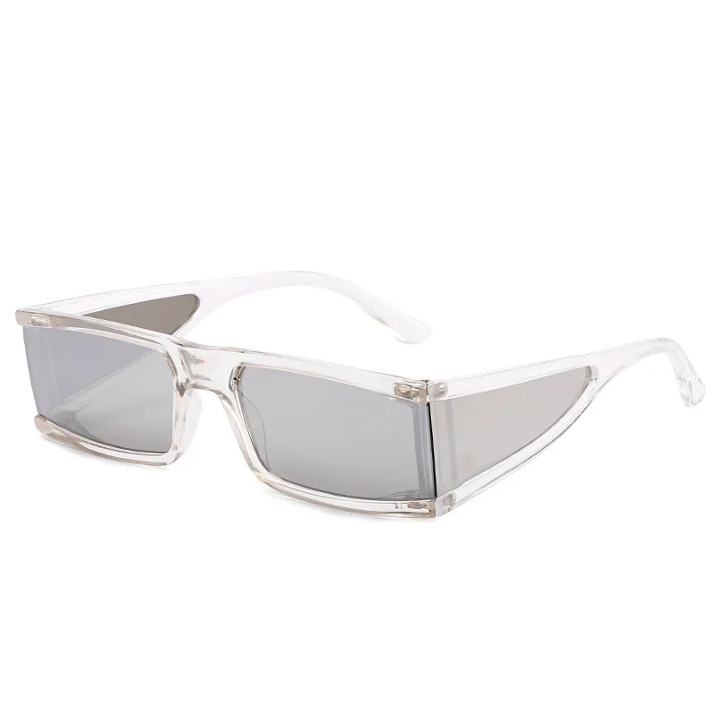 KeiKeSweet модные дизайнерские брендовые Квадратные прозрачные солнцезащитные очки для женщин и мужчин, винтажные крутые сексуальные солнцезащитные очки UV400, женские вечерние очки - Цвет линз: Transparent Silver