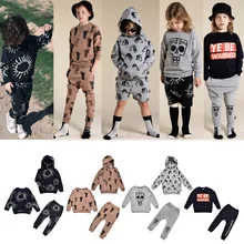 Осенняя детская одежда, толстовка с надписью «Little Man Happy» для маленьких девочек, штаны, Рождественский наряд на День Благодарения для девочек, одежда для маленьких мальчиков