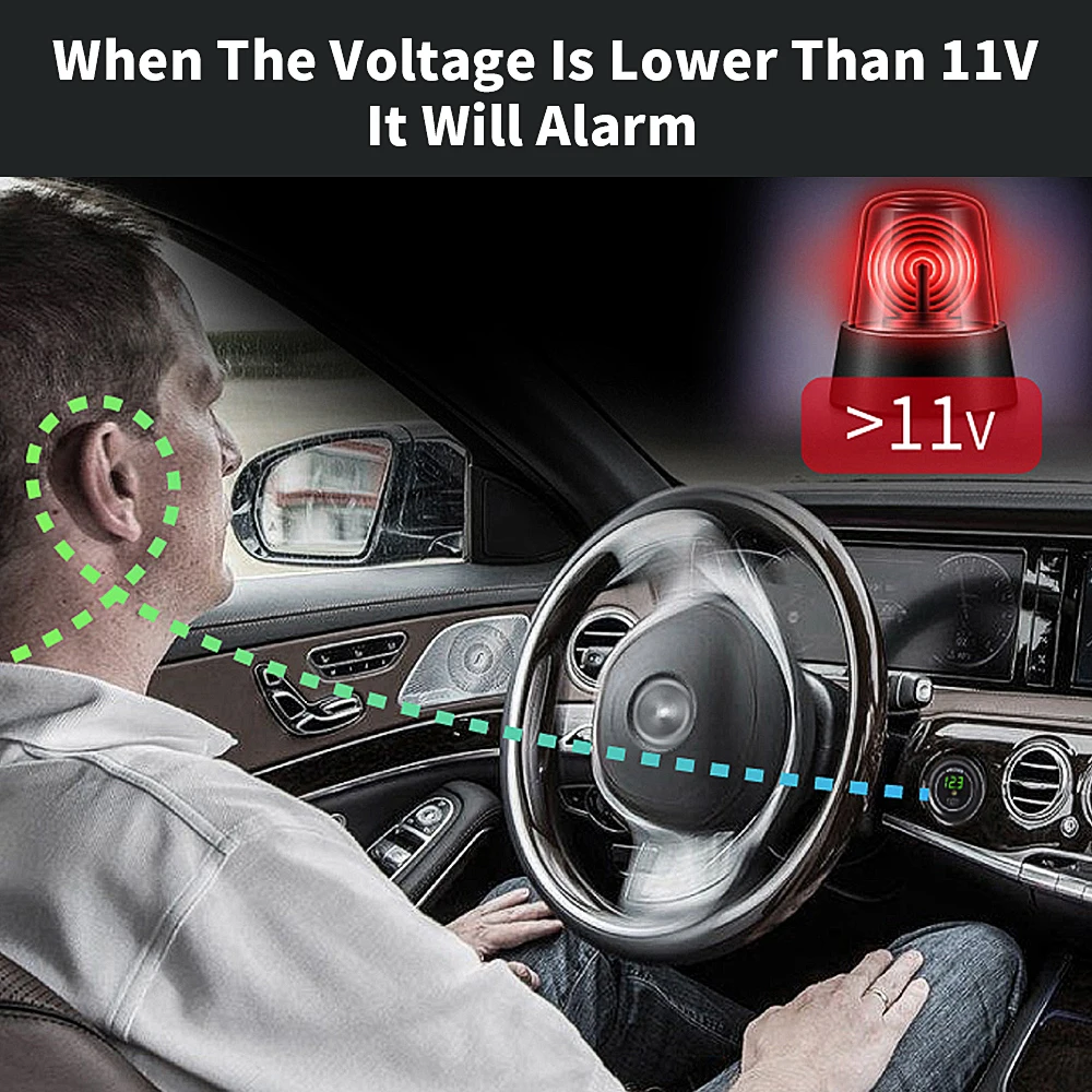 12v 24v модифицированное автомобильное зарядное устройство с swith вкл/выкл с предупреждающим вольтметром низкого напряжения