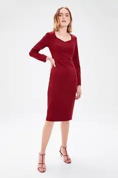 

Trendyol Burgundy Classic Dress TWOAW20EL0230