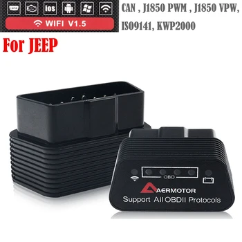

WIFI OBD2 Scanner For Jeep Cherokee Wrangler Grand Renegade Compass Patriot Gladiator KWP2000 CAN J1850 PWM J1850 VPW ISO9141