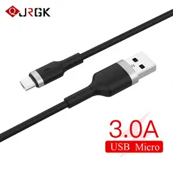 Кабель Micro USB 3A с оплеткой для быстрой зарядки usb-кабель для передачи данных для samsung Xiaomi LG Tablet Android мобильный телефон usb-кабель для зарядки