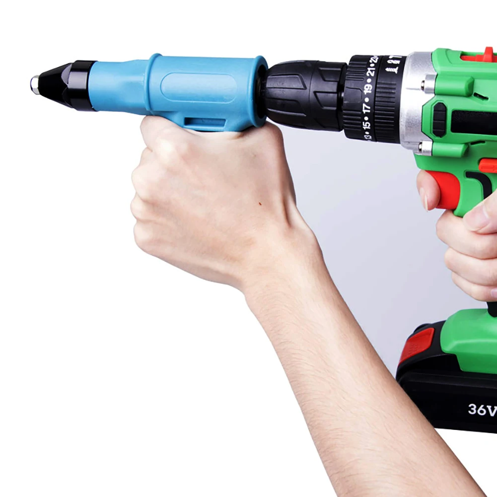 

Electric Rivet Guns Drill Adapter Set With Anti-Slip Hnadle Blind Riveter Electric Rivet Nut Guns Riveting Tool